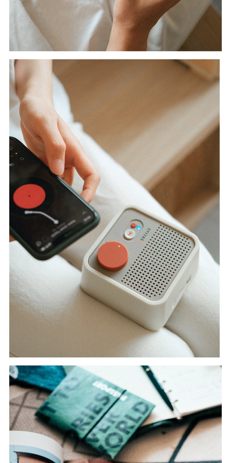 Minimalist Retro All-in-One CD Player with Bluetooth and Built-in Stereo HIFI Speaker