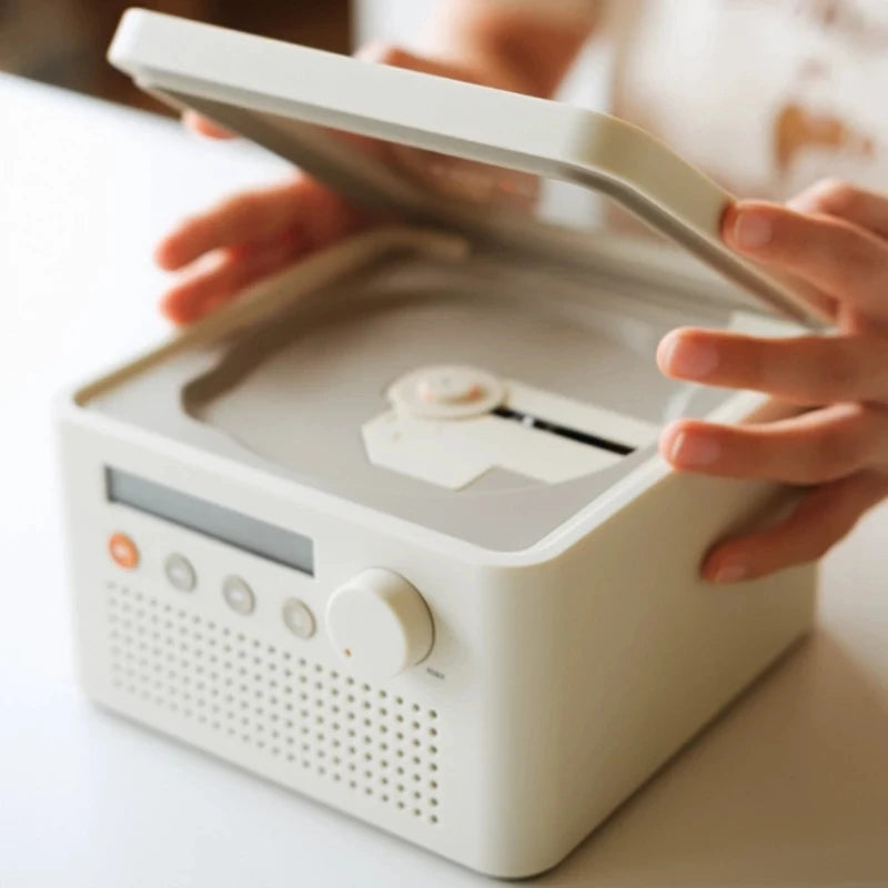 Minimalist Retro All-in-One CD Player with Bluetooth and Built-in Stereo HIFI Speaker
