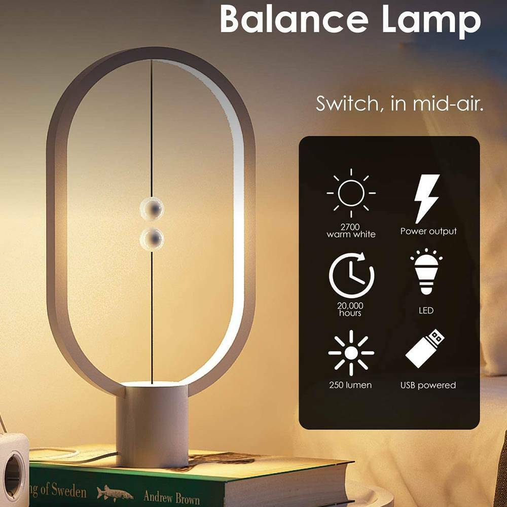 Wireless Balance Ellipse Magnetic Suspend Table Lamp / Night Light / LED Touch Control Lamp