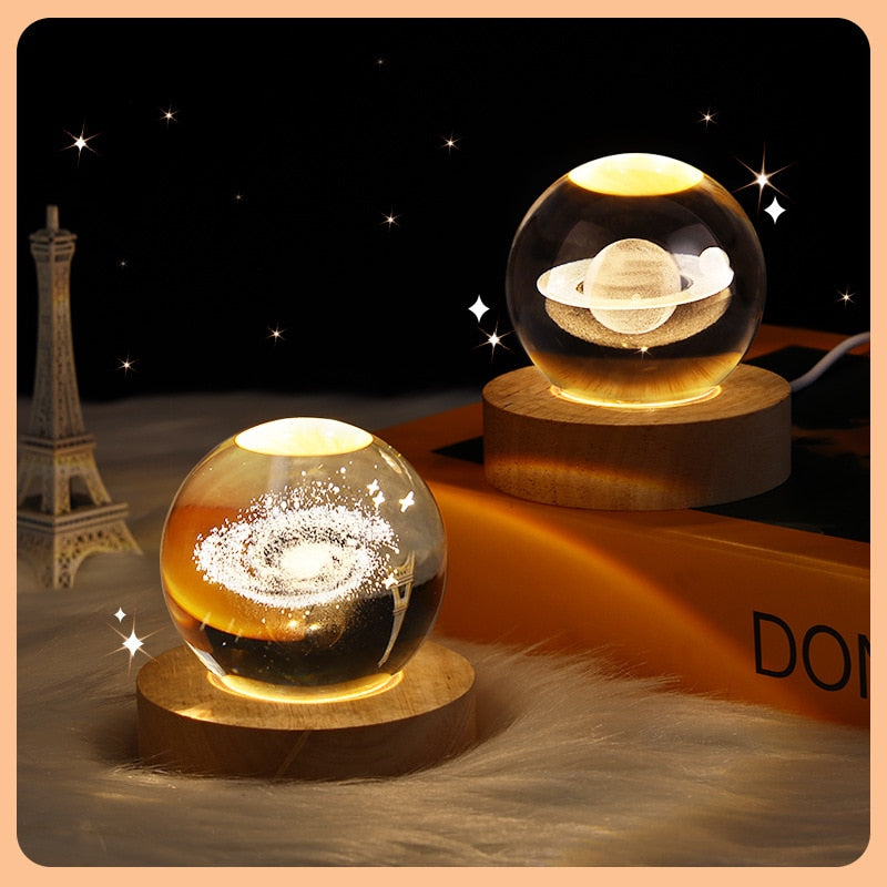 Interstellar Luminous Crystal Ball Night Light / Table Lamp