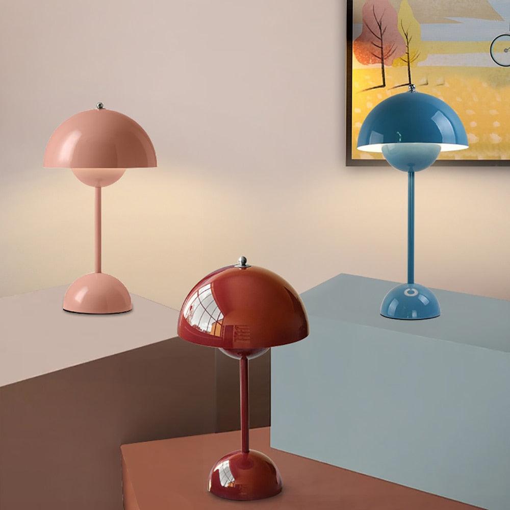 Modern Danish Minimalist Rechargeable Wireless Mushroom Table Lamp (Flowerpot VP9)