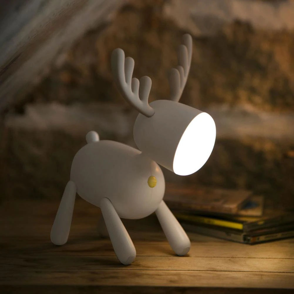 Neo Pop Art Sculptural Table Lamp with Adjustable Brightness. (4 Dog & Elk Designs to Choose From)