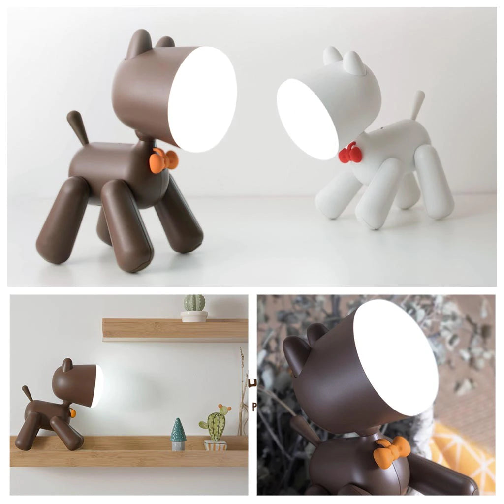 Neo Pop Art Sculptural Table Lamp with Adjustable Brightness. (4 Dog & Elk Designs to Choose From)