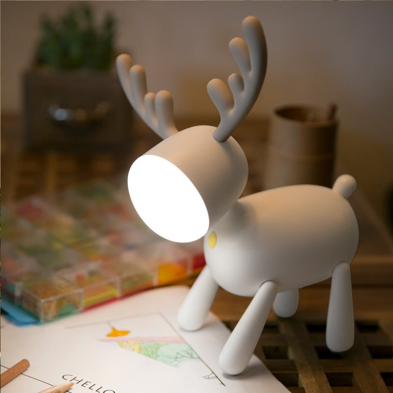 Neo Pop Art Sculptural Table Lamp with Adjustable Brightness. (4 Dog & Elk Designs to Choose From)