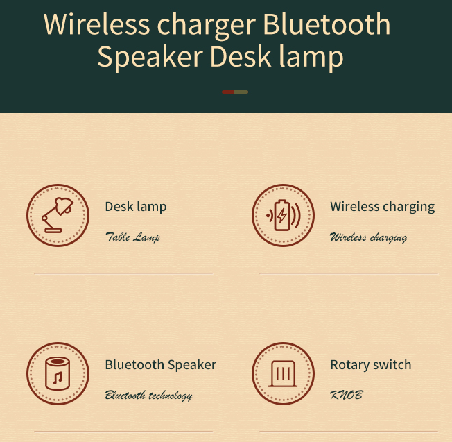 3 in 1 Retro Vintage Style Charging Station, Lamp and Bluetooth Speaker