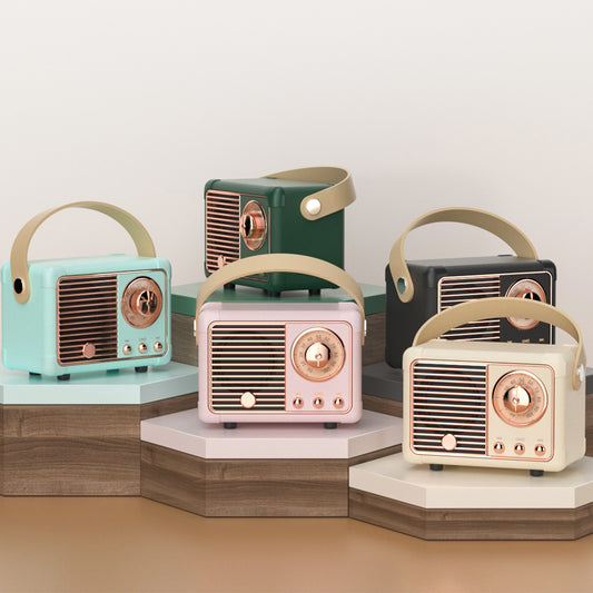 Retro 1950's Vintage-Inspired Minimalist Portable Bluetooth Speaker