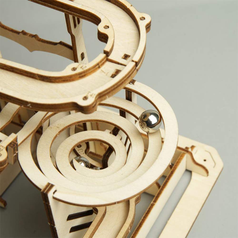 Build Your Own Marble Run (3D Wood Sculpture - Waterwheel, Tower, Cog and Lift Coaster)